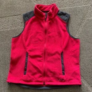 L.L. Bean Fuchsia & Gray Fleece Zip Front Vest